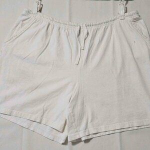 White Stag - Women’s White Cotton Lounge Shorts with Pockets